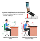 Base Suporte Para PC Notebook Alumínio Portátil Articulado Dobrável Tablet Laptop Mesa