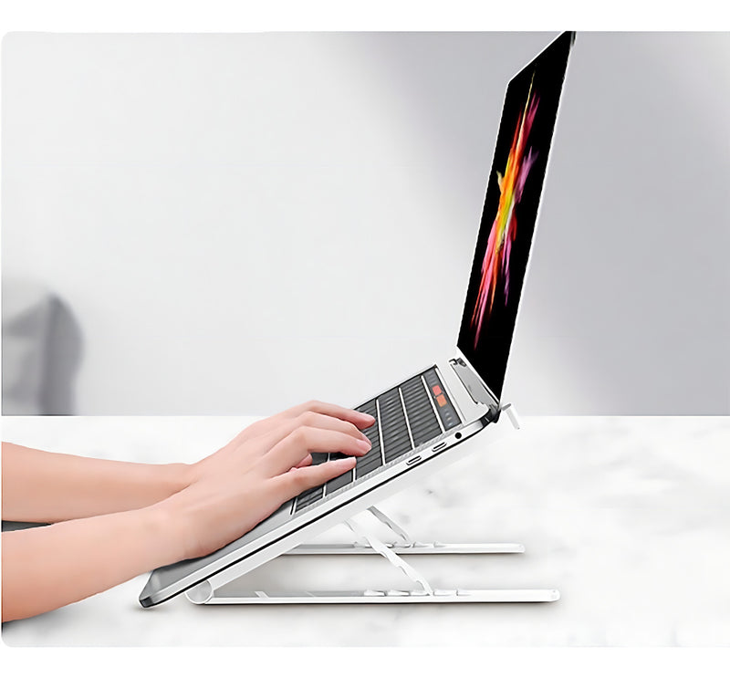 Base Suporte Para PC Notebook Alumínio Portátil Articulado Dobrável Tablet Laptop Mesa