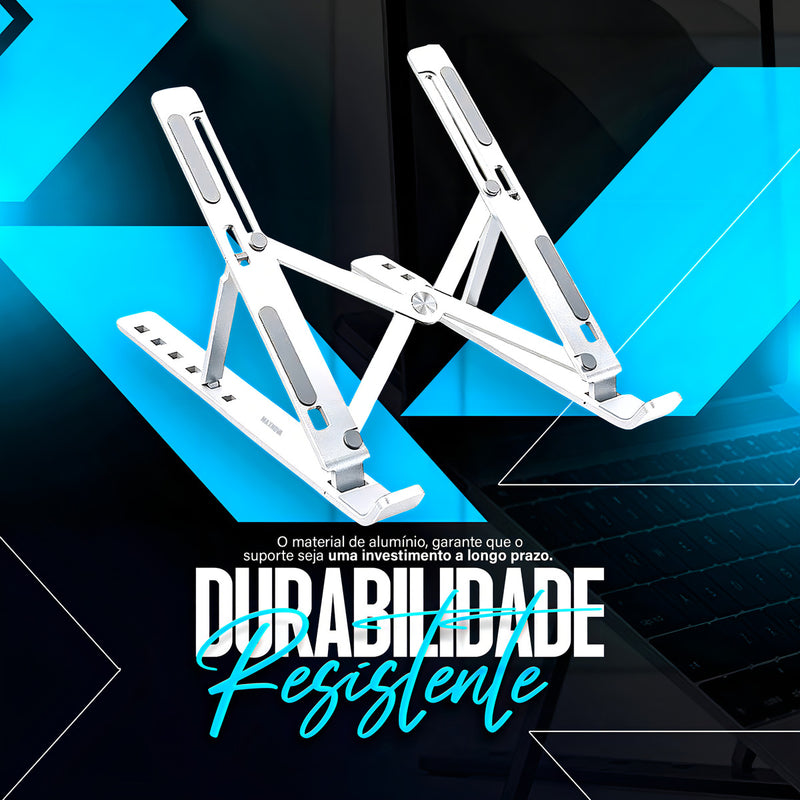 Base Suporte Para PC Notebook Alumínio Portátil Articulado Dobrável Tablet Laptop Mesa