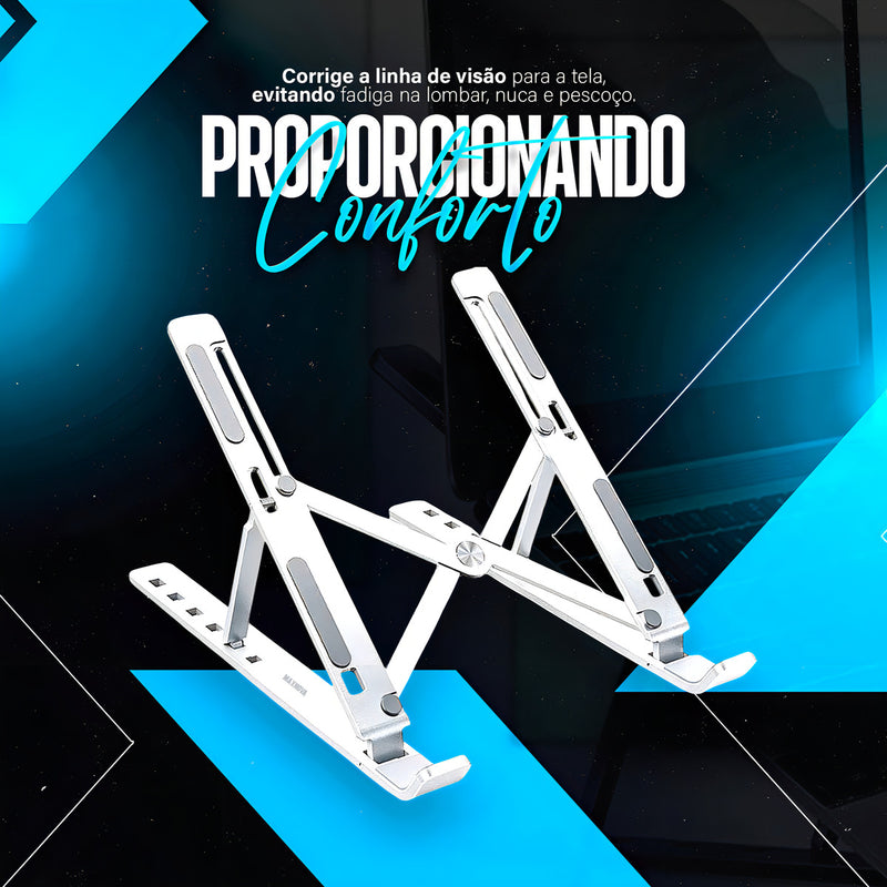 Base Suporte Para PC Notebook Alumínio Portátil Articulado Dobrável Tablet Laptop Mesa